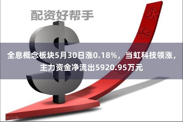 全息概念板块5月30日涨0.18%，当虹科技领涨，主力资金净流出5920.95万元