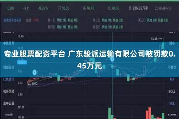 专业股票配资平台 广东骏派运输有限公司被罚款0.45万元