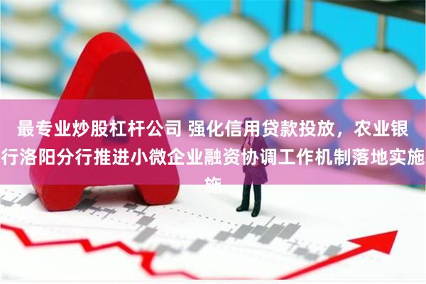 最专业炒股杠杆公司 强化信用贷款投放，农业银行洛阳分行推进小微企业融资协调工作机制落地实施