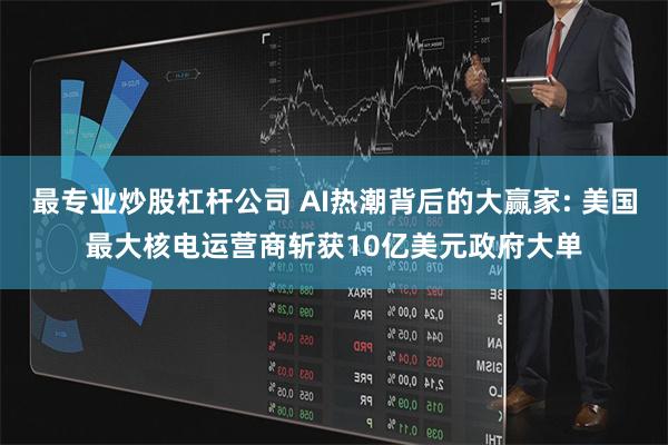最专业炒股杠杆公司 AI热潮背后的大赢家: 美国最大核电运营商斩获10亿美元政府大单