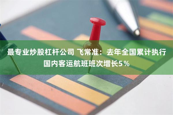 最专业炒股杠杆公司 飞常准：去年全国累计执行国内客运航班班次增长5％
