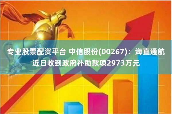 专业股票配资平台 中信股份(00267)：海直通航近日收到政府补助款项2973万元