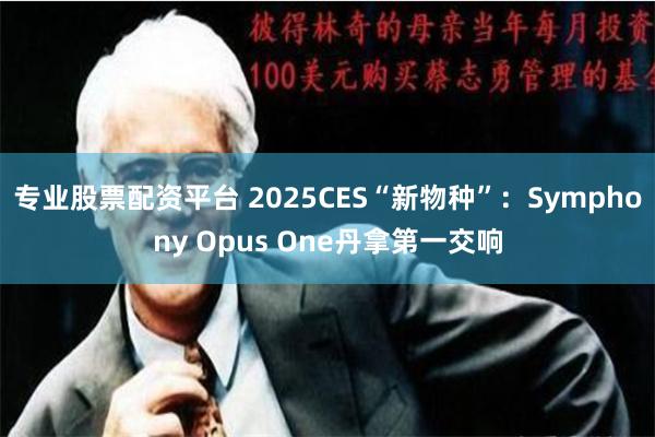 专业股票配资平台 2025CES“新物种”：Symphony Opus One丹拿第一交响